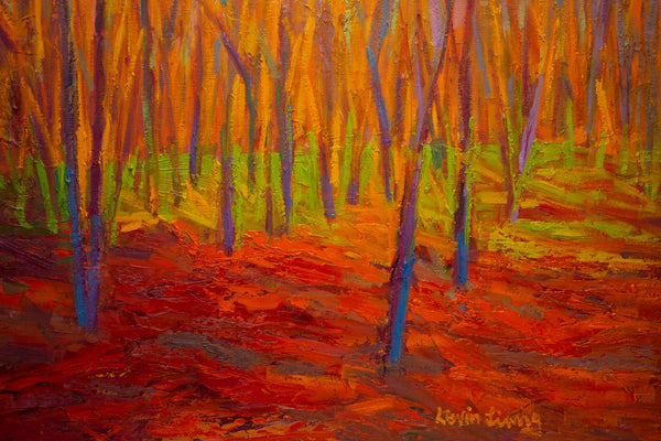 October Light, oil on canvas with frame 38"x38"x2", 2023(sold)