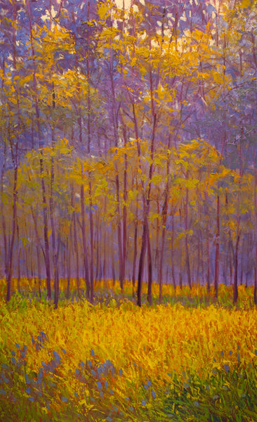 Spring Shadow, oil on canvas with frame 32"x50"x2", 2023