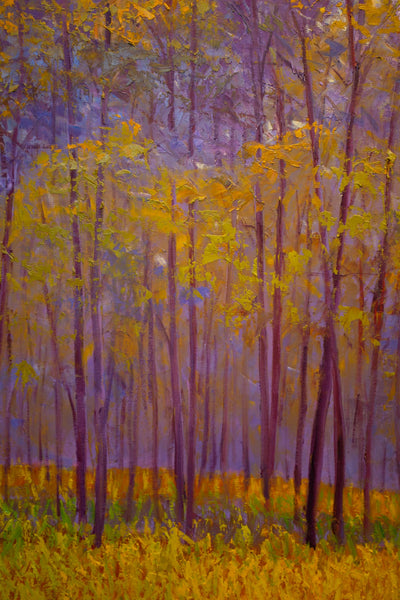 Spring Shadow, oil on canvas with frame 32"x50"x2", 2023