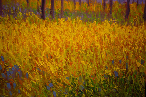 Spring Shadow, oil on canvas with frame 32"x50"x2", 2023