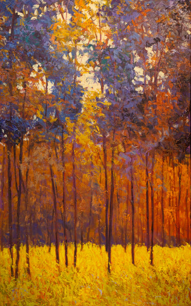 Autumn Shadow, oil on canvas with frame 32"x50"x2", 2023
