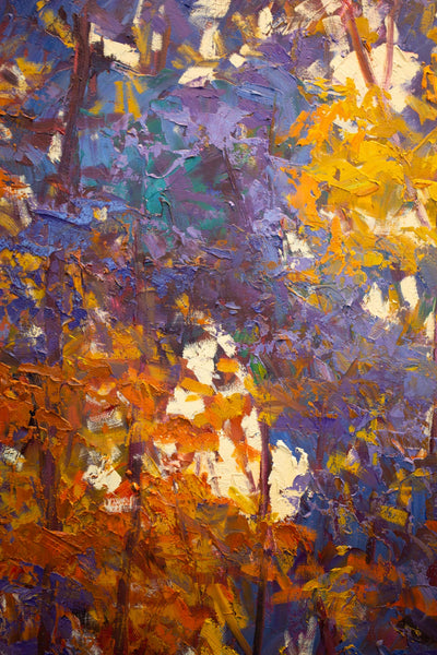 Autumn Shadow, oil on canvas with frame 32"x50"x2", 2023
