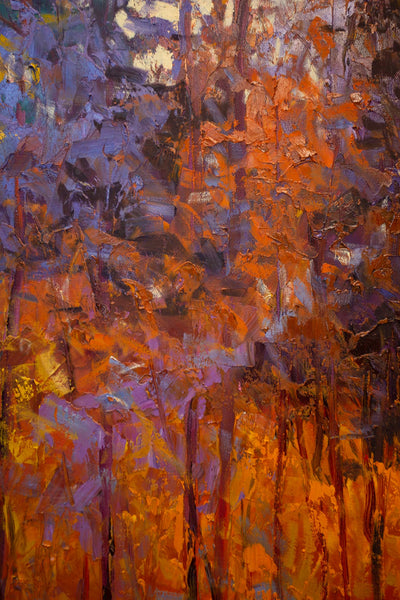 Autumn Shadow, oil on canvas with frame 32"x50"x2", 2023