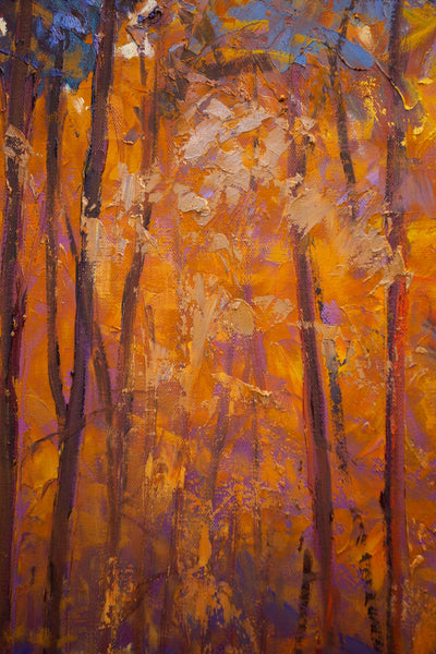 Autumn Shadow, oil on canvas with frame 32"x50"x2", 2023