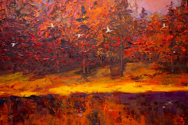 November Light, Oil on canvas with frame 38"x38"x2"(sold)