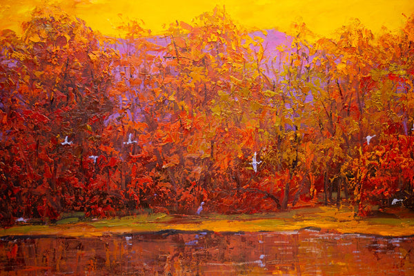 November Light I, 2023, oil on canvas with frame 32"x50"x2"