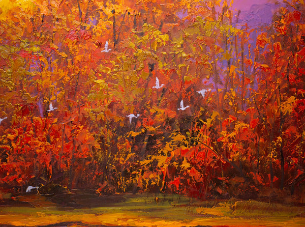 November Light I, 2023, oil on canvas with frame 32"x50"x2"
