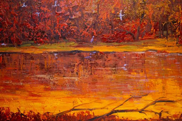 November Light I, 2023, oil on canvas with frame 32"x50"x2"