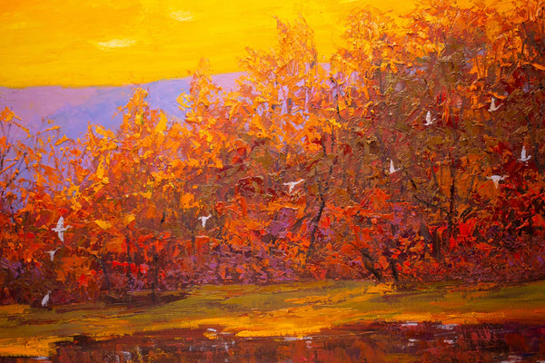 November Light II, 2023, oil on canvas with frame 32"x50"x2"(sold)