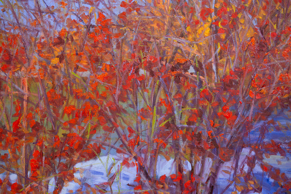 After Snow, oil on canvas 42x42x2 inches with frame, 2024