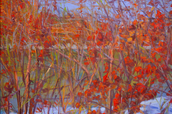 After Snow, oil on canvas 42x42x2 inches with frame, 2024