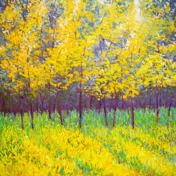 Joy of Spring, oil on canvas with frame 42x42x2 inches, 2024