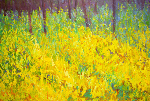 Joy of Spring, oil on canvas with frame 42x42x2 inches, 2024