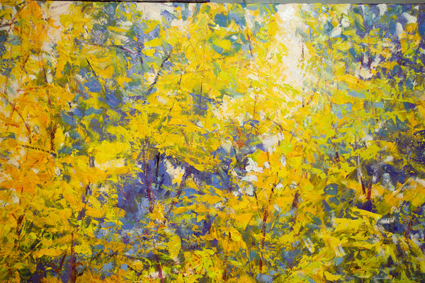 Joy of Spring, oil on canvas with frame 42x42x2 inches, 2024