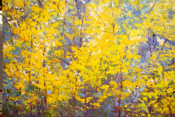 Joy of Spring, oil on canvas with frame 42x42x2 inches, 2024