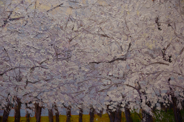 Whispers of Spring in DC, oil on canvas 42"x42"x2", 2025