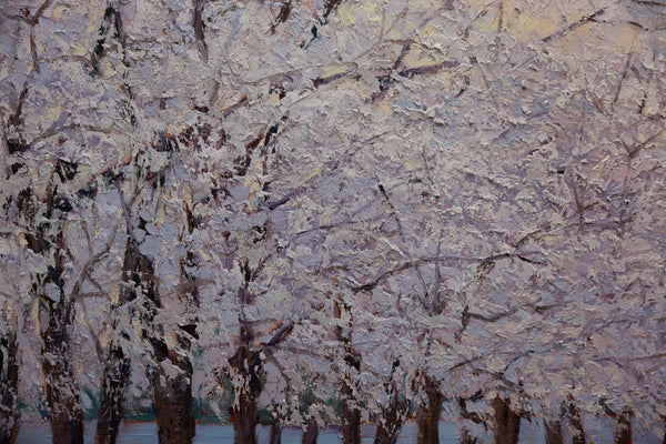 Whispers of Spring in DC, oil on canvas 42"x42"x2", 2025