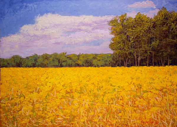 Yellow Field I, 2023, oil on canvas 27"x37"x1.5"(sold)