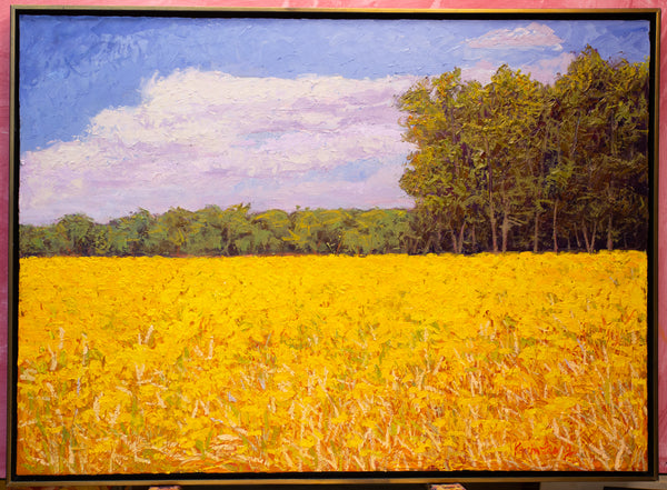 Yellow Field I, 2023, oil on canvas 27"x37"x1.5"(sold)