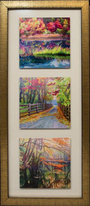 set of metal prints with frame 15" x 33"