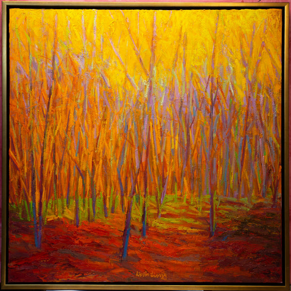 October Light, oil on canvas with frame 38"x38"x2", 2023(sold)
