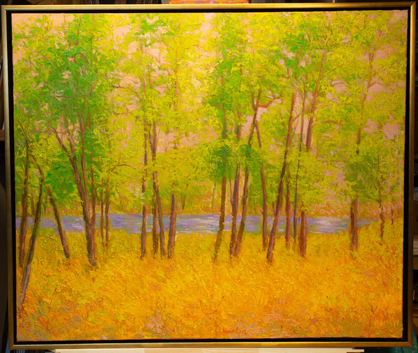 April Sings, oil on canvas 42"x50"x2", 2022