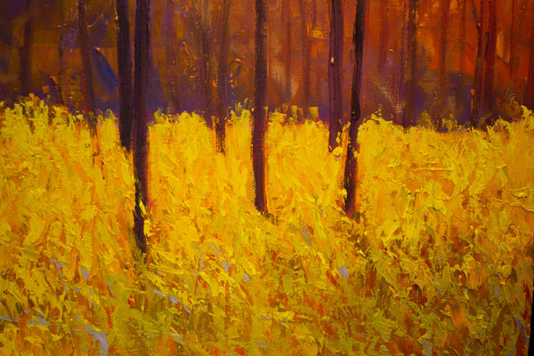 Autumn Shadow, oil on canvas with frame 32"x50"x2", 2023