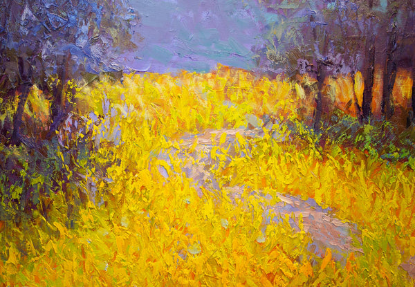 Spring Morning, oil on canvas with frame 38"x38"x2", 2023