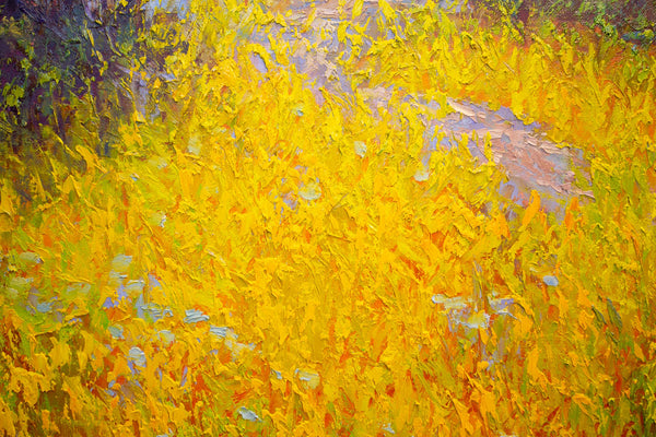 Spring Morning, oil on canvas with frame 38"x38"x2", 2023