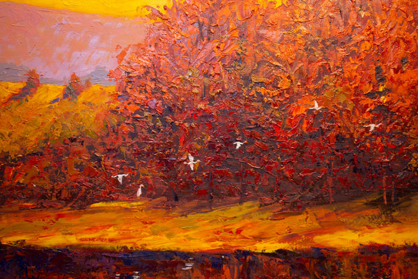 November Light, Oil on canvas with frame 38"x38"x2"(sold)
