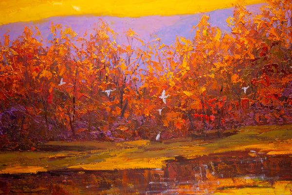 November Light II, 2023, oil on canvas with frame 32"x50"x2"