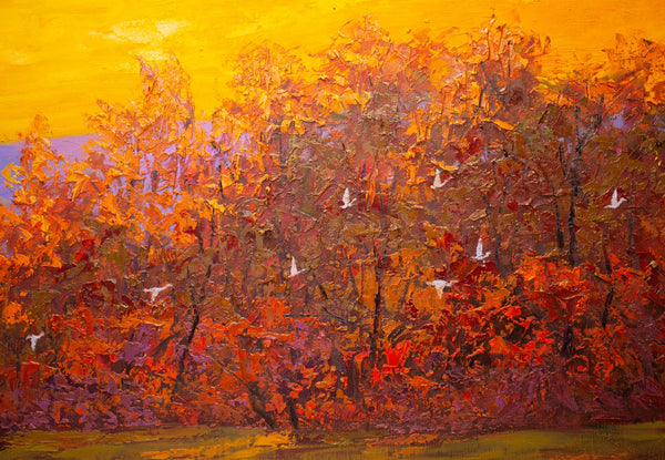 November Light II, 2023, oil on canvas with frame 32"x50"x2"