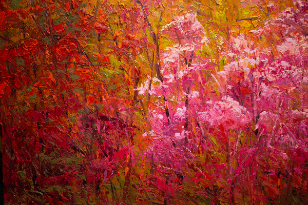 Wildflowers, oil on canvas with frame 42"x62"x2", 2023
