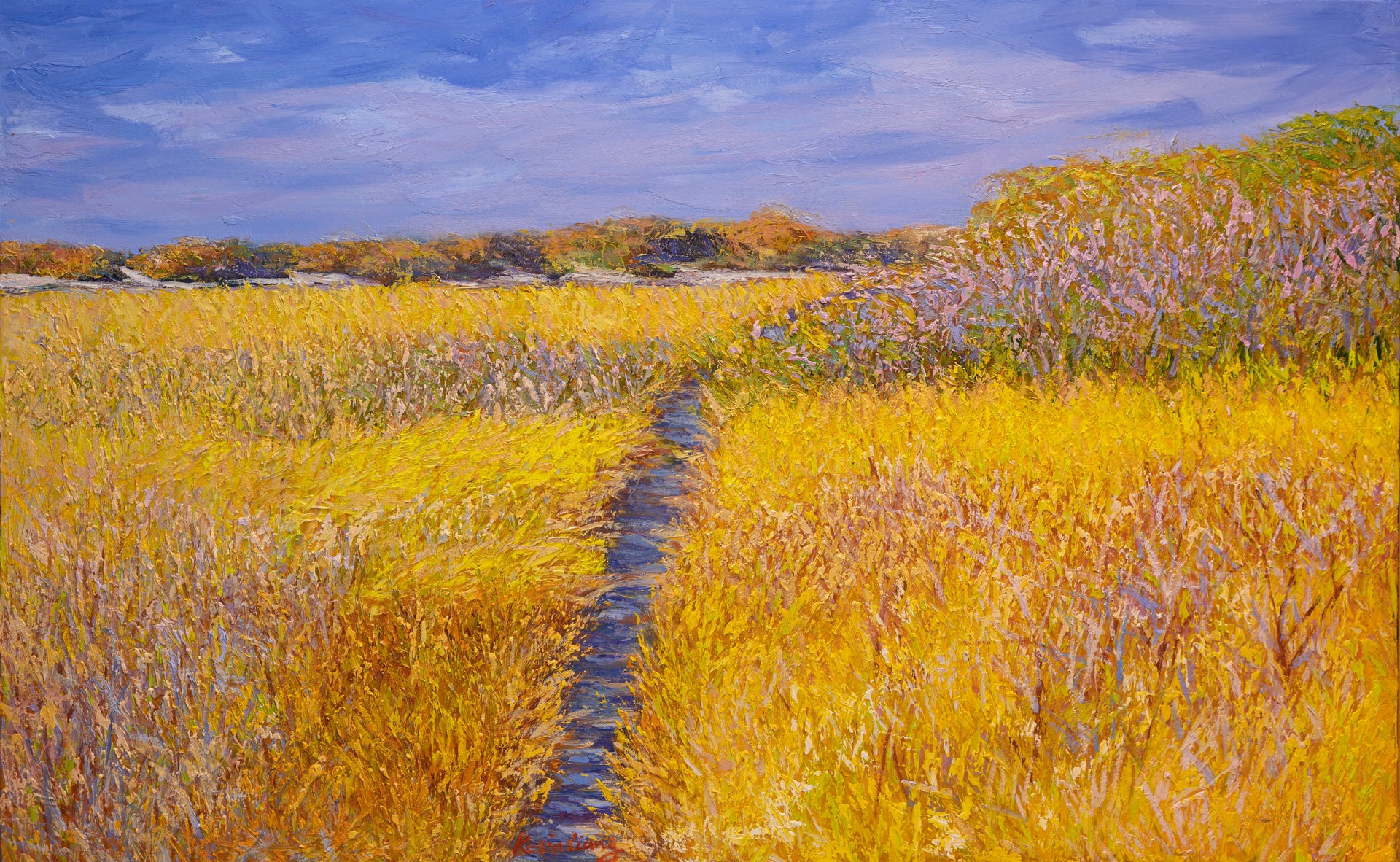 Golden Meadow I, oil on canvas 31"x50"x2", 2024