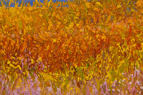 Golden Meadow II, oil on canvas 31"x50"x2", 2024