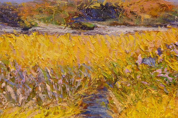 Golden Meadow I, oil on canvas 31"x50"x2", 2024