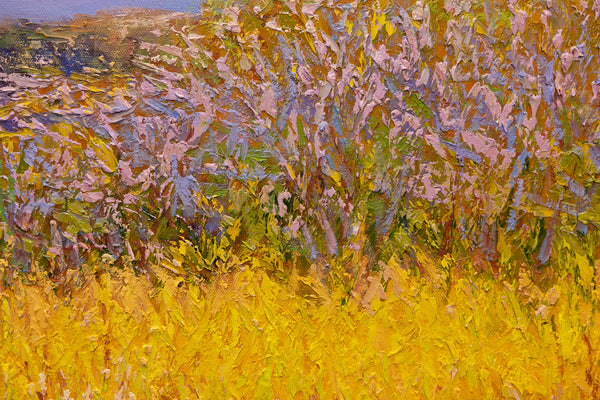 Golden Meadow I, oil on canvas 31"x50"x2", 2024