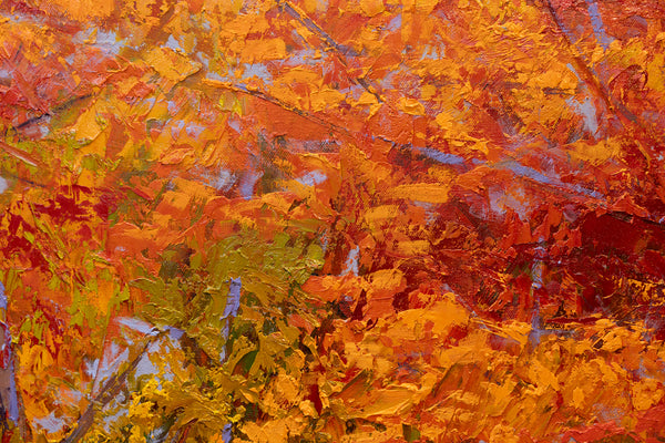 Autumn Trail, oil on canvas, 42"x50"x2", 2024