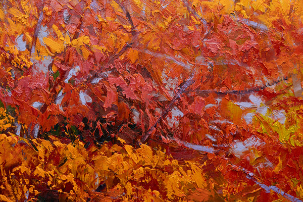 Autumn Trail, oil on canvas, 42"x50"x2", 2024