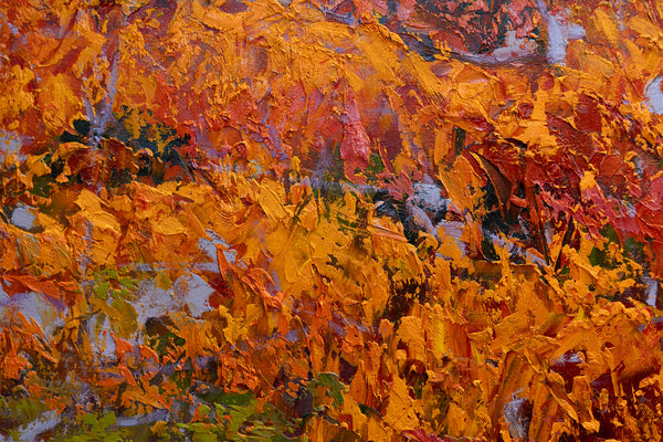 Autumn Trail, oil on canvas, 42"x50"x2", 2024