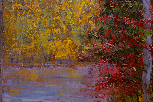 Autumn Trail, oil on canvas, 42"x50"x2", 2024