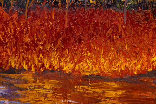 Autumn Sunset, oil on canvas, 42"x62"x2", 2024 (sold)