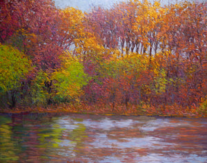 Autumn Celebration, oil on canvas, 52"x62"x2", 2024