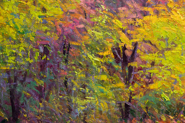 Autumn Celebration, oil on canvas, 52"x62"x2", 2024