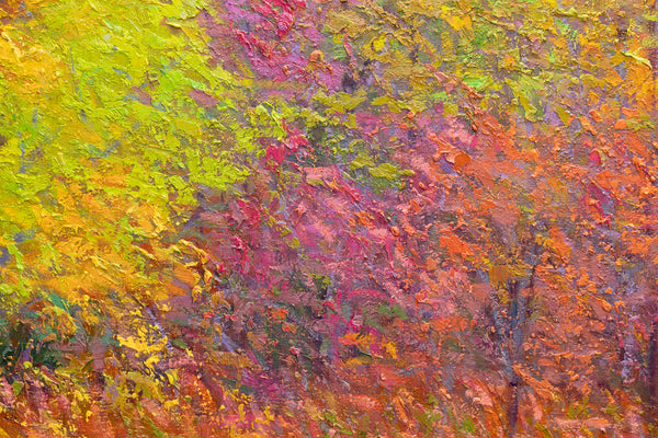 Autumn Celebration, oil on canvas, 52"x62"x2", 2024