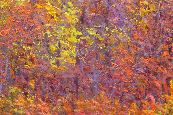 Autumn Celebration, oil on canvas, 52"x62"x2", 2024