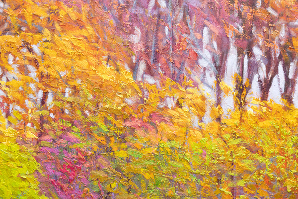 Autumn Celebration, oil on canvas, 52"x62"x2", 2024