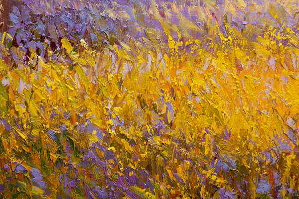 Radiance Beyond the Ridge, oil on canvas 42"x50"x2", 2024