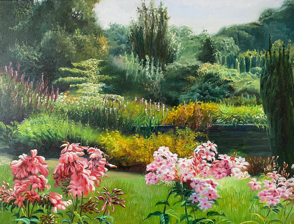 Summer Garden, oil on canvas with frame 36"x53", 2001