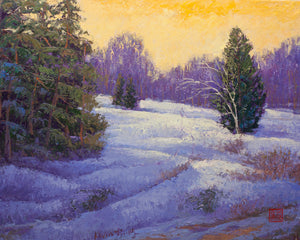 "Winter Shadow"   Kevin Liang 2020  Original oil on canvas with frame 26" x 32"